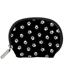 Footprints Dog White Black Accessory Pouches (small) 