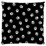 Footprints Dog White Black Standard Flano Cushion Case (One Side) Front