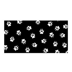 Footprints Dog White Black Satin Wrap by EDDArt