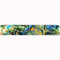 Flower Power Fractal Batik Teal Yellow Blue Salmon Small Bar Mats by EDDArt