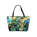 Flower Power Fractal Batik Teal Yellow Blue Salmon Shoulder Handbags Front