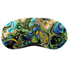 Flower Power Fractal Batik Teal Yellow Blue Salmon Sleeping Masks by EDDArt