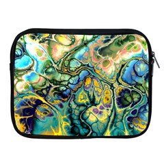 Flower Power Fractal Batik Teal Yellow Blue Salmon Apple Ipad 2/3/4 Zipper Cases by EDDArt