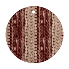 Wrinkly Batik Pattern Brown Beige Ornament (round) by EDDArt