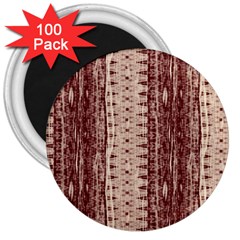 Wrinkly Batik Pattern Brown Beige 3  Magnets (100 Pack) by EDDArt