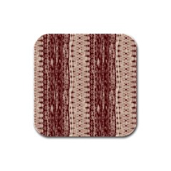 Wrinkly Batik Pattern Brown Beige Rubber Square Coaster (4 Pack)  by EDDArt