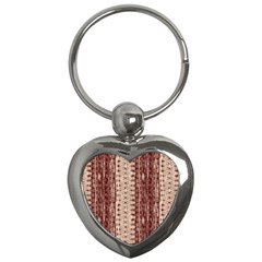 Wrinkly Batik Pattern Brown Beige Key Chains (heart)  by EDDArt