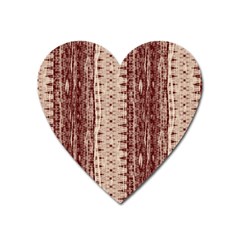 Wrinkly Batik Pattern Brown Beige Heart Magnet by EDDArt