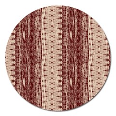 Wrinkly Batik Pattern Brown Beige Magnet 5  (round) by EDDArt