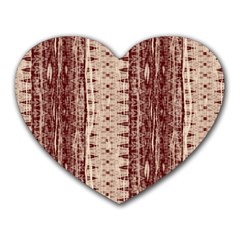 Wrinkly Batik Pattern Brown Beige Heart Mousepads by EDDArt