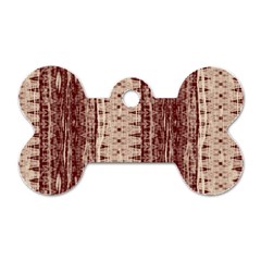 Wrinkly Batik Pattern Brown Beige Dog Tag Bone (two Sides) by EDDArt