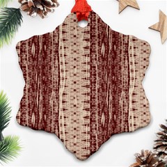 Wrinkly Batik Pattern Brown Beige Ornament (snowflake) by EDDArt