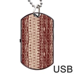 Wrinkly Batik Pattern Brown Beige Dog Tag Usb Flash (two Sides) by EDDArt