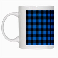 Lumberjack Fabric Pattern Blue Black White Mugs