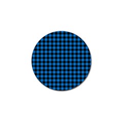 Lumberjack Fabric Pattern Blue Black Golf Ball Marker (10 Pack) by EDDArt