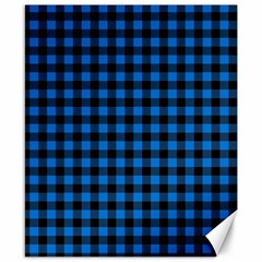 Lumberjack Fabric Pattern Blue Black Canvas 8  X 10  by EDDArt