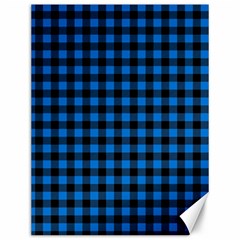 Lumberjack Fabric Pattern Blue Black Canvas 12  X 16  