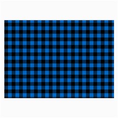 Lumberjack Fabric Pattern Blue Black Large Glasses Cloth (2-side) by EDDArt