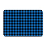 Lumberjack Fabric Pattern Blue Black Small Doormat  24 x16  Door Mat