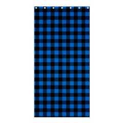 Lumberjack Fabric Pattern Blue Black Shower Curtain 36  X 72  (stall)  by EDDArt