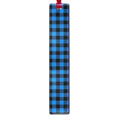 Lumberjack Fabric Pattern Blue Black Large Book Marks by EDDArt