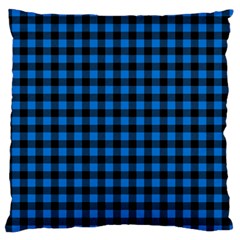 Lumberjack Fabric Pattern Blue Black Standard Flano Cushion Case (one Side) by EDDArt