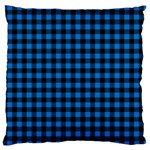 Lumberjack Fabric Pattern Blue Black Large Flano Cushion Case (Two Sides) Front