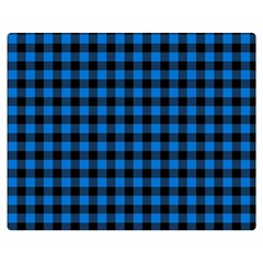 Lumberjack Fabric Pattern Blue Black Double Sided Flano Blanket (medium)  by EDDArt