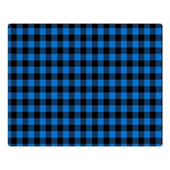 Lumberjack Fabric Pattern Blue Black Double Sided Flano Blanket (large)  by EDDArt