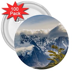 Snowy Andes Mountains, El Chalten Argentina 3  Buttons (100 Pack)  by dflcprints