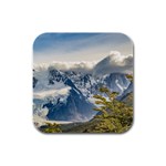 Snowy Andes Mountains, El Chalten Argentina Rubber Square Coaster (4 pack)  Front