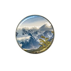 Snowy Andes Mountains, El Chalten Argentina Hat Clip Ball Marker by dflcprints