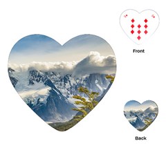 Snowy Andes Mountains, El Chalten Argentina Playing Cards (heart)  by dflcprints