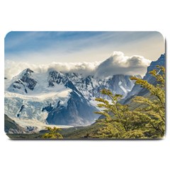 Snowy Andes Mountains, El Chalten Argentina Large Doormat  by dflcprints