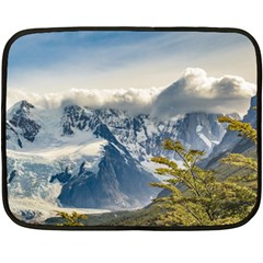 Snowy Andes Mountains, El Chalten Argentina Fleece Blanket (mini) by dflcprints