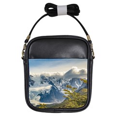 Snowy Andes Mountains, El Chalten Argentina Girls Sling Bags by dflcprints