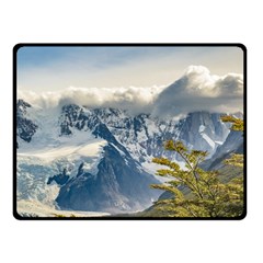 Snowy Andes Mountains, El Chalten Argentina Fleece Blanket (small) by dflcprints