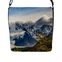 Snowy Andes Mountains, El Chalten Argentina Flap Messenger Bag (l)  by dflcprints