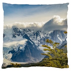 Snowy Andes Mountains, El Chalten Argentina Large Flano Cushion Case (one Side) by dflcprints