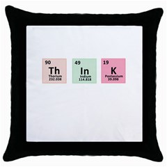 Think - Chemistry Throw Pillow Case (black) by Valentinaart