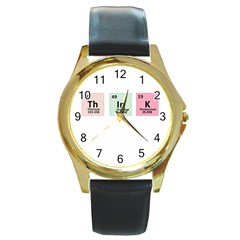 Think - Chemistry Round Gold Metal Watch