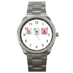 Think - Chemistry Sport Metal Watch Front