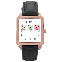 Think - Chemistry Rose Gold Leather Watch  by Valentinaart