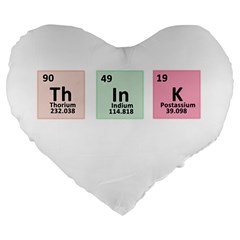 Think - Chemistry Large 19  Premium Flano Heart Shape Cushions