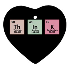 Think - Chemistry Heart Ornament (two Sides) by Valentinaart