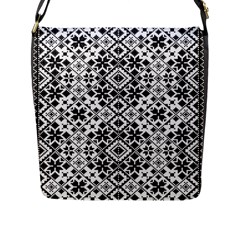 Pattern Flap Messenger Bag (L) 