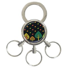 Vector Color Tree 3-Ring Key Chains