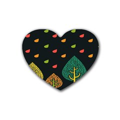 Vector Color Tree Rubber Coaster (Heart) 