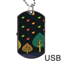 Vector Color Tree Dog Tag USB Flash (One Side)