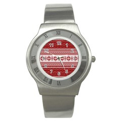 Pattern Stainless Steel Watch by Valentinaart